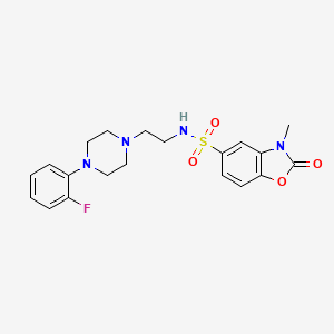 molecular formula C20H23FN4O4S B2659059 N-(2-(4-(2-fluorophenyl)piperazin-1-yl)ethyl)-3-methyl-2-oxo-2,3-dihydrobenzo[d]oxazole-5-sulfonamide CAS No. 1448052-74-1