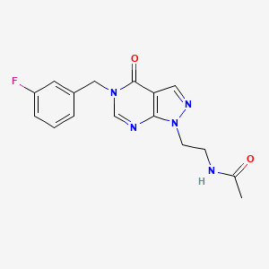 molecular formula C16H16FN5O2 B2659086 N-(2-(5-(3-fluorobenzyl)-4-oxo-4,5-dihydro-1H-pyrazolo[3,4-d]pyrimidin-1-yl)ethyl)acetamide CAS No. 921989-91-5