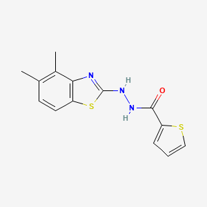 molecular formula C14H13N3OS2 B2659107 N'-(4,5-dimethyl-1,3-benzothiazol-2-yl)thiophene-2-carbohydrazide CAS No. 851980-41-1