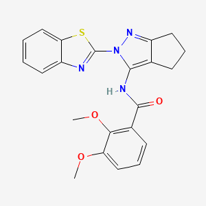 molecular formula C22H20N4O3S B2659115 N-[2-(1,3-benzothiazol-2-yl)-2H,4H,5H,6H-cyclopenta[c]pyrazol-3-yl]-2,3-dimethoxybenzamide CAS No. 1170978-05-8
