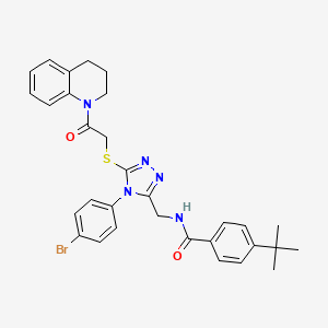 molecular formula C31H32BrN5O2S B2659124 N-((4-(4-bromophenyl)-5-((2-(3,4-dihydroquinolin-1(2H)-yl)-2-oxoethyl)thio)-4H-1,2,4-triazol-3-yl)methyl)-4-(tert-butyl)benzamide CAS No. 393870-64-9