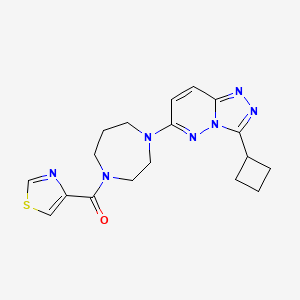 B2659155 [4-(3-Cyclobutyl-[1,2,4]triazolo[4,3-b]pyridazin-6-yl)-1,4-diazepan-1-yl]-(1,3-thiazol-4-yl)methanone CAS No. 2379975-20-7