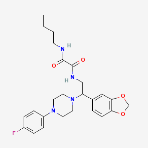 molecular formula C25H31FN4O4 B2659169 N'-[2-(2H-1,3-benzodioxol-5-yl)-2-[4-(4-fluorophenyl)piperazin-1-yl]ethyl]-N-butylethanediamide CAS No. 896360-73-9