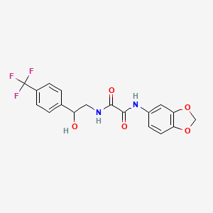 molecular formula C18H15F3N2O5 B2659202 N-(2H-1,3-benzodioxol-5-yl)-N'-{2-hydroxy-2-[4-(trifluoromethyl)phenyl]ethyl}ethanediamide CAS No. 1351645-05-0