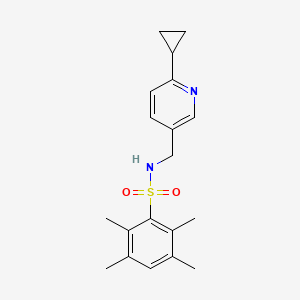 molecular formula C19H24N2O2S B2659216 N-[(6-cyclopropylpyridin-3-yl)methyl]-2,3,5,6-tetramethylbenzene-1-sulfonamide CAS No. 2097860-93-8