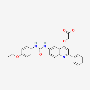 molecular formula C27H25N3O5 B2659218 Methyl 2-((6-(3-(4-ethoxyphenyl)ureido)-2-phenylquinolin-4-yl)oxy)acetate CAS No. 1115948-94-1