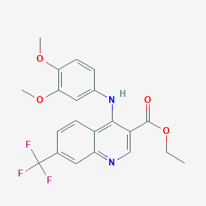 Ethyl 4-((3,4-dimethoxyphenyl)amino)-7-(trifluoromethyl)quinoline-3-carboxylate