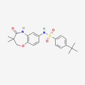 4-(tert-butyl)-N-(3,3-dimethyl-4-oxo-2,3,4,5-tetrahydrobenzo[b][1,4]oxazepin-7-yl)benzenesulfonamide