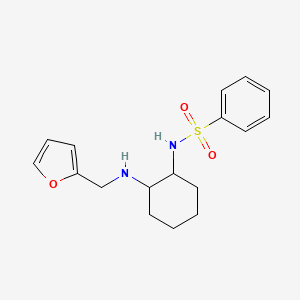 molecular formula C17H22N2O3S B2659237 N-(2-{[(furan-2-yl)methyl]amino}cyclohexyl)benzenesulfonamide CAS No. 380564-30-7