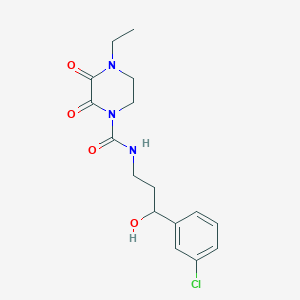 molecular formula C16H20ClN3O4 B2659240 N-[3-(3-chlorophenyl)-3-hydroxypropyl]-4-ethyl-2,3-dioxopiperazine-1-carboxamide CAS No. 2034516-85-1
