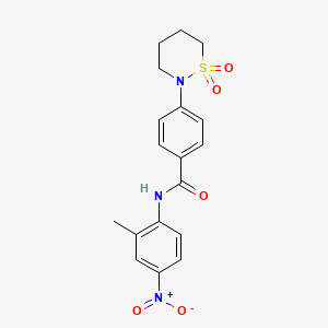 molecular formula C18H19N3O5S B2659243 4-(1,1-dioxo-1lambda6,2-thiazinan-2-yl)-N-(2-methyl-4-nitrophenyl)benzamide CAS No. 941888-79-5