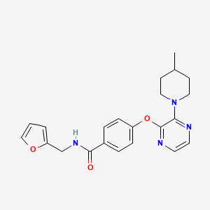 N-(furan-2-ylmethyl)-4-((3-(4-methylpiperidin-1-yl)pyrazin-2-yl)oxy)benzamide