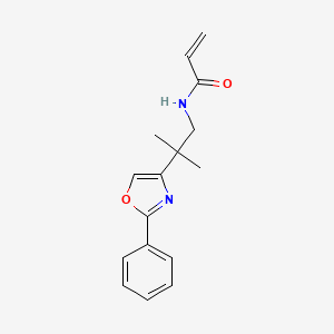 B2659257 N-[2-Methyl-2-(2-phenyl-1,3-oxazol-4-yl)propyl]prop-2-enamide CAS No. 2361638-27-7
