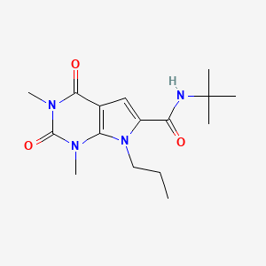 molecular formula C16H24N4O3 B2659294 N-(tert-butyl)-1,3-dimethyl-2,4-dioxo-7-propyl-2,3,4,7-tetrahydro-1H-pyrrolo[2,3-d]pyrimidine-6-carboxamide CAS No. 1040656-11-8