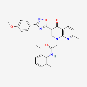 molecular formula C29H27N5O4 B2659352 N-(2-ethyl-6-methylphenyl)-2-{3-[3-(4-methoxyphenyl)-1,2,4-oxadiazol-5-yl]-7-methyl-4-oxo-1,4-dihydro-1,8-naphthyridin-1-yl}acetamide CAS No. 1112426-98-8