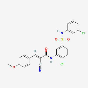 B2659354 (E)-N-[2-chloro-5-[(3-chlorophenyl)sulfamoyl]phenyl]-2-cyano-3-(4-methoxyphenyl)prop-2-enamide CAS No. 351192-02-4