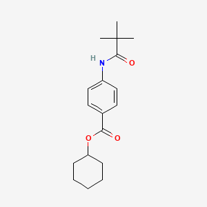 molecular formula C18H25NO3 B2659397 CYCLOHEXYL 4-(2,2-DIMETHYLPROPANAMIDO)BENZOATE CAS No. 301307-23-3