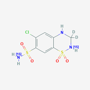 molecular formula C7H8ClN3O4S2 B2659427 Hydrochlorothiazide-D2, 15N2 CAS No. 1215071-04-7