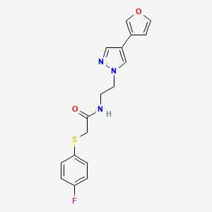 2-((4-fluorophenyl)thio)-N-(2-(4-(furan-3-yl)-1H-pyrazol-1-yl)ethyl)acetamide