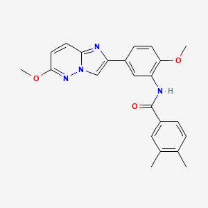 molecular formula C23H22N4O3 B2659457 N-(2-methoxy-5-(6-methoxyimidazo[1,2-b]pyridazin-2-yl)phenyl)-3,4-dimethylbenzamide CAS No. 955538-42-8