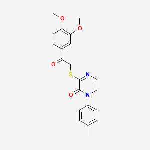 3-((2-(3,4-dimethoxyphenyl)-2-oxoethyl)thio)-1-(p-tolyl)pyrazin-2(1H)-one