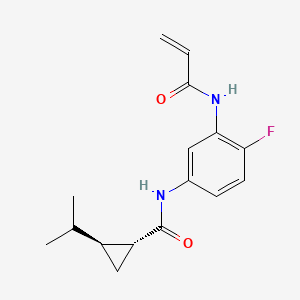 (1R,2S)-N-[4-Fluoro-3-(prop-2-enoylamino)phenyl]-2-propan-2-ylcyclopropane-1-carboxamide