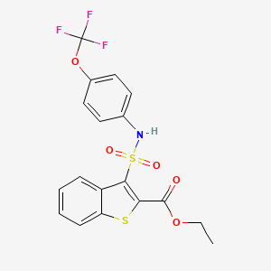 Ethyl 3-({[4-(trifluoromethoxy)phenyl]amino}sulfonyl)-1-benzothiophene-2-carboxylate