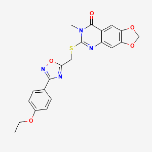 6-(((3-(4-ethoxyphenyl)-1,2,4-oxadiazol-5-yl)methyl)thio)-7-methyl-[1,3]dioxolo[4,5-g]quinazolin-8(7H)-one