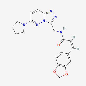 (Z)-3-(benzo[d][1,3]dioxol-5-yl)-N-((6-(pyrrolidin-1-yl)-[1,2,4]triazolo[4,3-b]pyridazin-3-yl)methyl)acrylamide