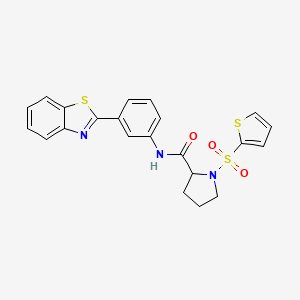 N-(3-(benzo[d]thiazol-2-yl)phenyl)-1-(thiophen-2-ylsulfonyl)pyrrolidine-2-carboxamide