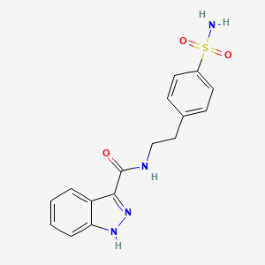 molecular formula C16H16N4O3S B2659490 N-[2-(4-sulfamoylphenyl)ethyl]-1H-indazole-3-carboxamide CAS No. 851712-26-0