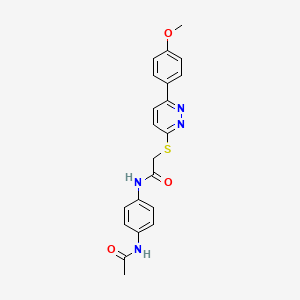 molecular formula C21H20N4O3S B2659495 N-(4-acetamidophenyl)-2-{[6-(4-methoxyphenyl)pyridazin-3-yl]sulfanyl}acetamide CAS No. 872688-94-3