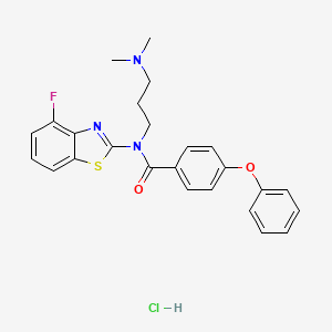 molecular formula C25H25ClFN3O2S B2659498 N-(3-(dimethylamino)propyl)-N-(4-fluorobenzo[d]thiazol-2-yl)-4-phenoxybenzamide hydrochloride CAS No. 1216783-24-2