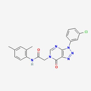 molecular formula C20H17ClN6O2 B2659536 2-(3-(3-chlorophenyl)-7-oxo-3H-[1,2,3]triazolo[4,5-d]pyrimidin-6(7H)-yl)-N-(2,4-dimethylphenyl)acetamide CAS No. 847384-76-3