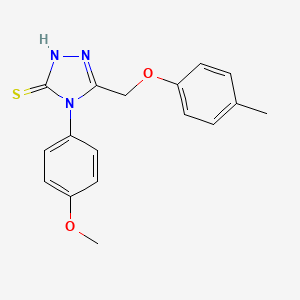 molecular formula C17H17N3O2S B2659547 4-(4-Methoxy-phenyl)-5-p-tolyloxymethyl-4H-[1,2,4]triazole-3-thiol CAS No. 69026-68-2