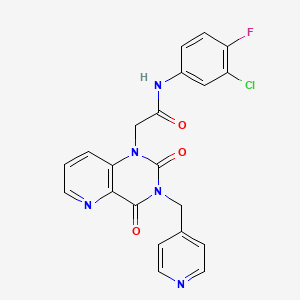 molecular formula C21H15ClFN5O3 B2659558 N-(3-chloro-4-fluorophenyl)-2-(2,4-dioxo-3-(pyridin-4-ylmethyl)-3,4-dihydropyrido[3,2-d]pyrimidin-1(2H)-yl)acetamide CAS No. 946247-95-6