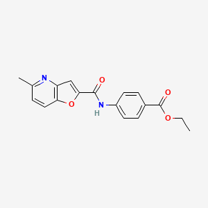 molecular formula C18H16N2O4 B2659566 ethyl 4-{5-methylfuro[3,2-b]pyridine-2-amido}benzoate CAS No. 941969-43-3