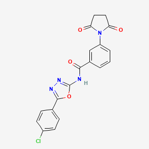 molecular formula C19H13ClN4O4 B2659575 N-[5-(4-chlorophenyl)-1,3,4-oxadiazol-2-yl]-3-(2,5-dioxopyrrolidin-1-yl)benzamide CAS No. 865287-16-7
