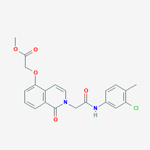 molecular formula C21H19ClN2O5 B2659598 methyl 2-[(2-{[(3-chloro-4-methylphenyl)carbamoyl]methyl}-1-oxo-1,2-dihydroisoquinolin-5-yl)oxy]acetate CAS No. 868225-07-4