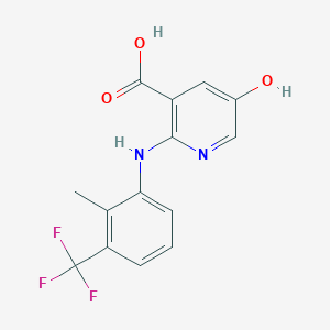 molecular formula C14H11F3N2O3 B026596 5-羟基-2-[2-甲基-3-(三氟甲基)苯胺基]吡啶-3-羧酸 CAS No. 75369-61-8