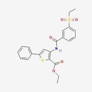 molecular formula C22H21NO5S2 B2659611 Ethyl 3-(3-(ethylsulfonyl)benzamido)-5-phenylthiophene-2-carboxylate CAS No. 922622-34-2