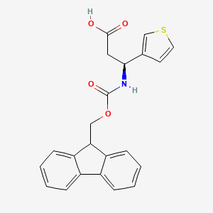 molecular formula C22H19NO4S B2659615 (S)-3-((((9H-芴-9-基)甲氧基)羰基)氨基)-3-(噻吩-3-基)丙酸 CAS No. 507472-09-5
