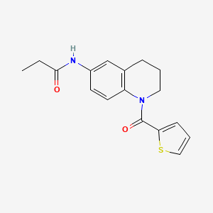 molecular formula C17H18N2O2S B2659616 N-(1-(thiophene-2-carbonyl)-1,2,3,4-tetrahydroquinolin-6-yl)propionamide CAS No. 899983-26-7