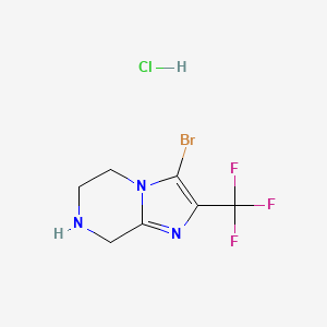 molecular formula C7H8BrClF3N3 B2659623 3-Bromo-2-(trifluoromethyl)-5,6,7,8-tetrahydroimidazo[1,2-a]pyrazine hydrochloride CAS No. 2225141-52-4