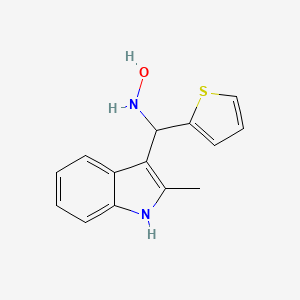 molecular formula C14H14N2OS B2659625 N-[(2-methyl-1H-indol-3-yl)(thiophen-2-yl)methyl]hydroxylamine CAS No. 2230808-67-8