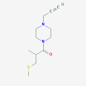 molecular formula C12H20N2OS B2659645 2-Methyl-3-methylsulfanyl-1-(4-prop-2-ynylpiperazin-1-yl)propan-1-one CAS No. 1859356-52-7