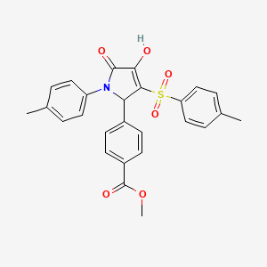 molecular formula C26H23NO6S B2659664 methyl 4-[4-hydroxy-3-(4-methylbenzenesulfonyl)-1-(4-methylphenyl)-5-oxo-2,5-dihydro-1H-pyrrol-2-yl]benzoate CAS No. 1021227-78-0