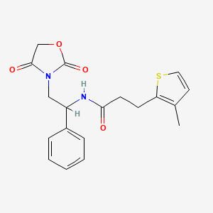 molecular formula C19H20N2O4S B2659668 N-[2-(2,4-dioxo-1,3-oxazolidin-3-yl)-1-phenylethyl]-3-(3-methylthiophen-2-yl)propanamide CAS No. 1903218-28-9