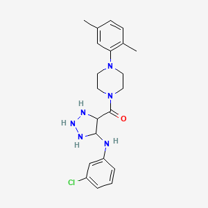 N-(3-chlorophenyl)-4-[4-(2,5-dimethylphenyl)piperazine-1-carbonyl]-1H-1,2,3-triazol-5-amine