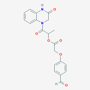 B2659672 [1-Oxo-1-(3-oxo-2,4-dihydroquinoxalin-1-yl)propan-2-yl] 2-(4-formylphenoxy)acetate CAS No. 1111490-04-0
